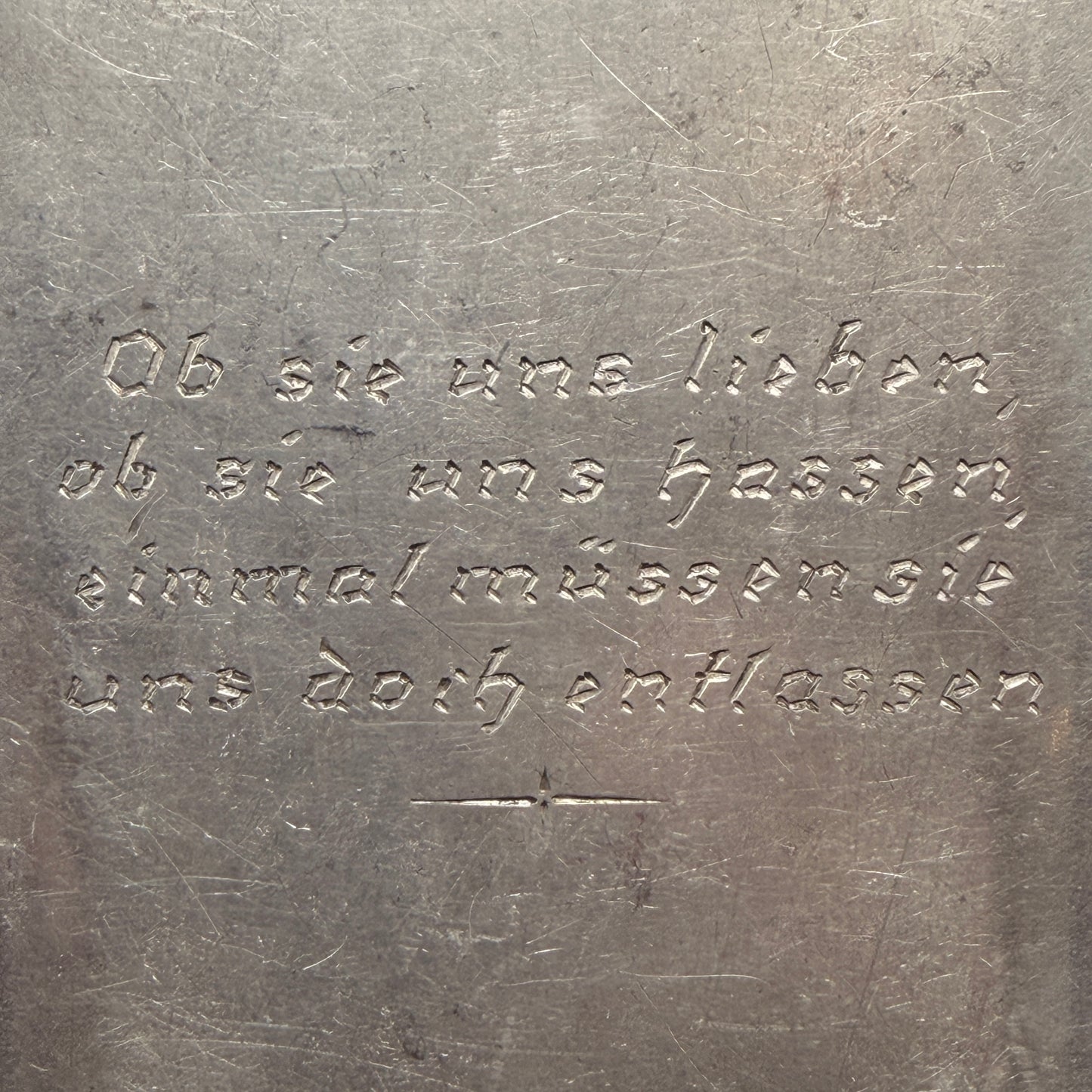 WW2 original artifact – Unique WWII German POW Aluminum Cigarette Case – Personalized & Hand-Engraved – interior page