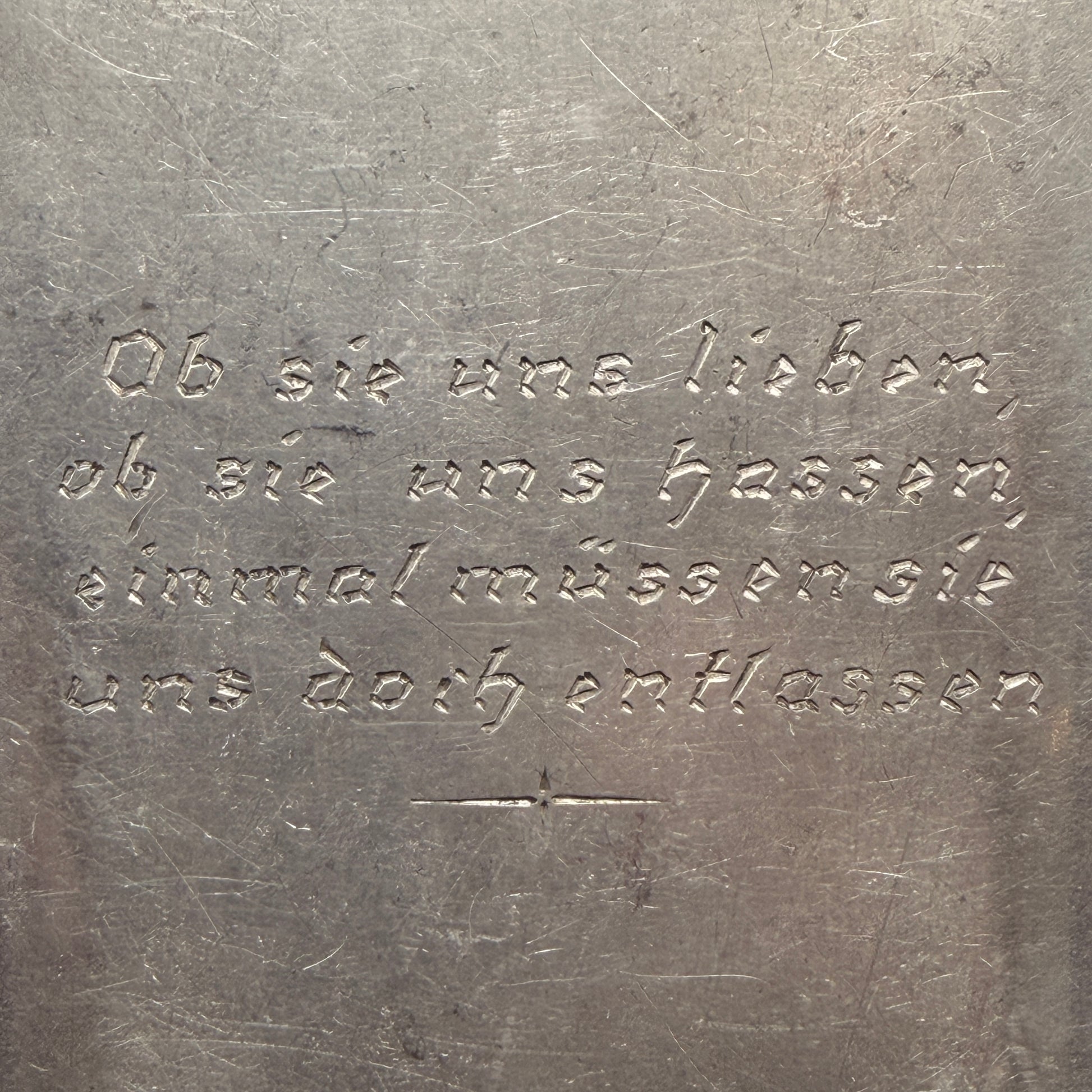 WW2 original artifact – Unique WWII German POW Aluminum Cigarette Case – Personalized & Hand-Engraved – interior page