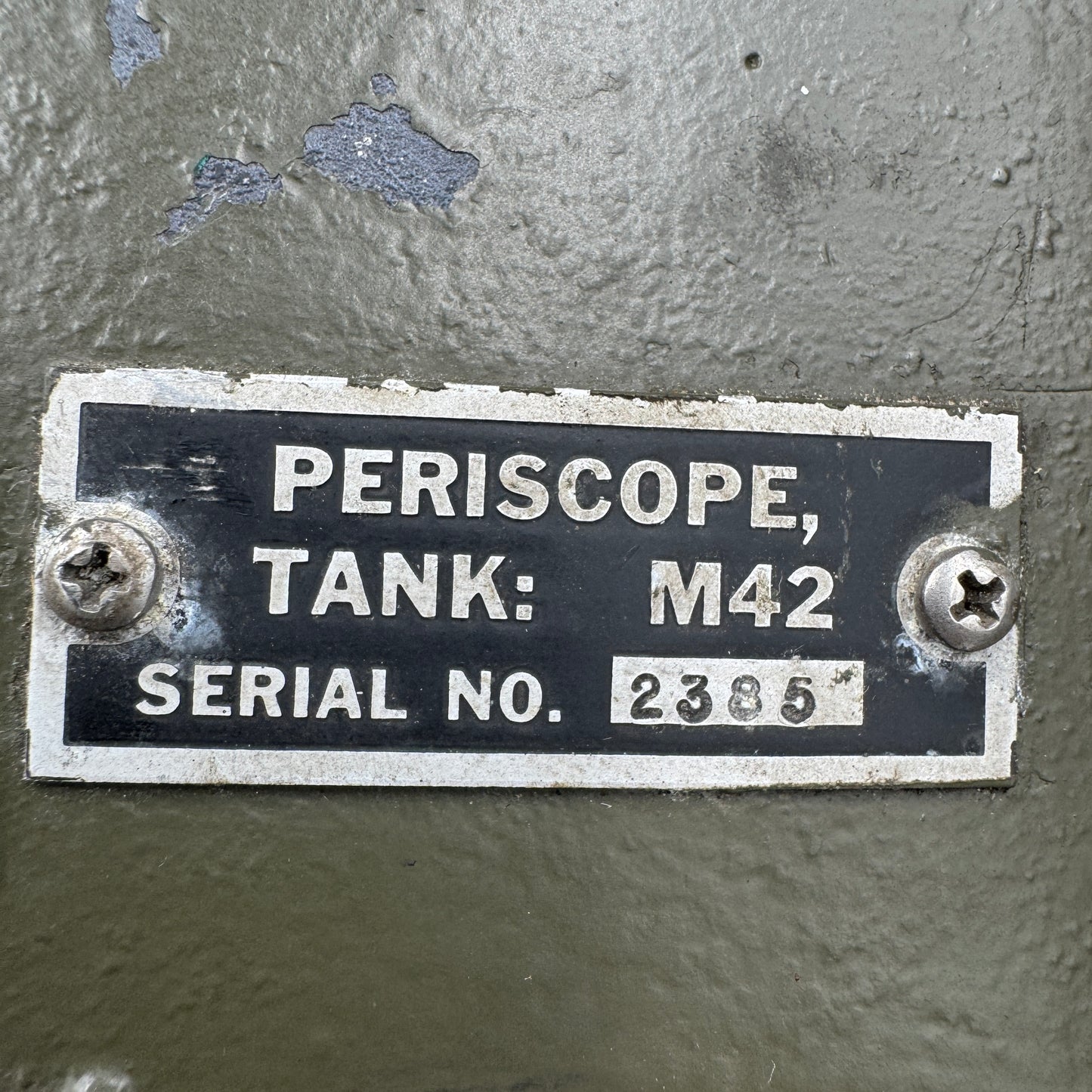 WW2 original artifact – US M42 Tank Periscope – interior title page