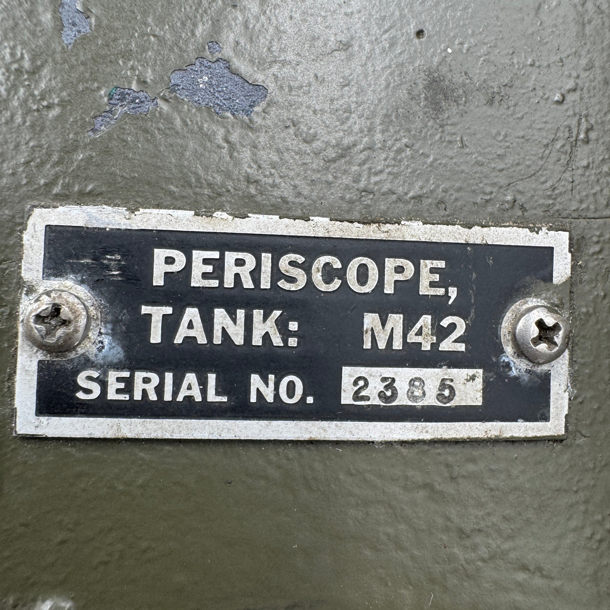 WW2 original artifact – US M42 Tank Periscope – interior title page