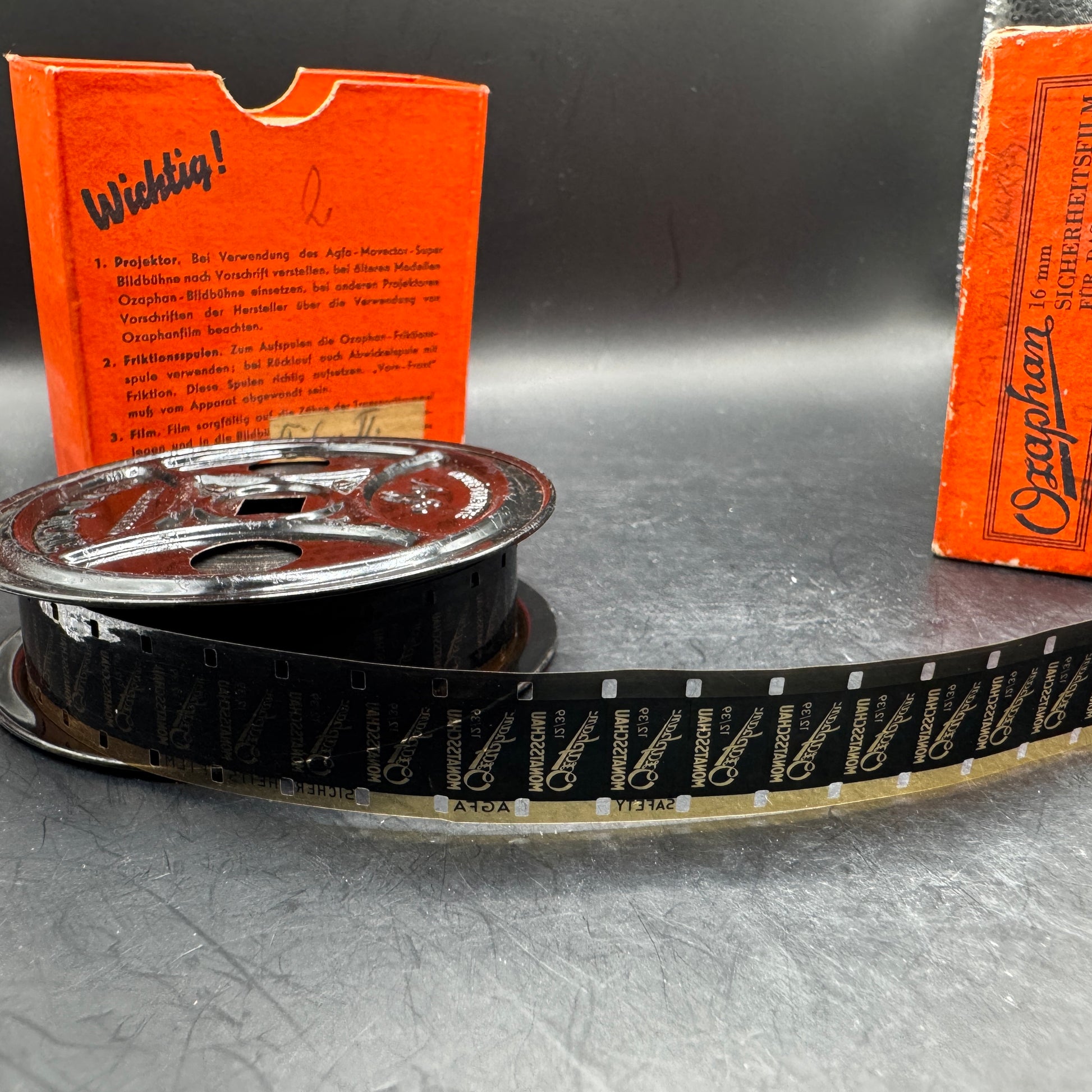 WW2 original artifact – Ozaphan 16mm film 1939 – interior page