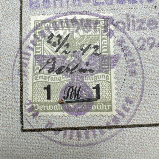 WW2 original artifact – Kennkarte Anna Weller – interior detail