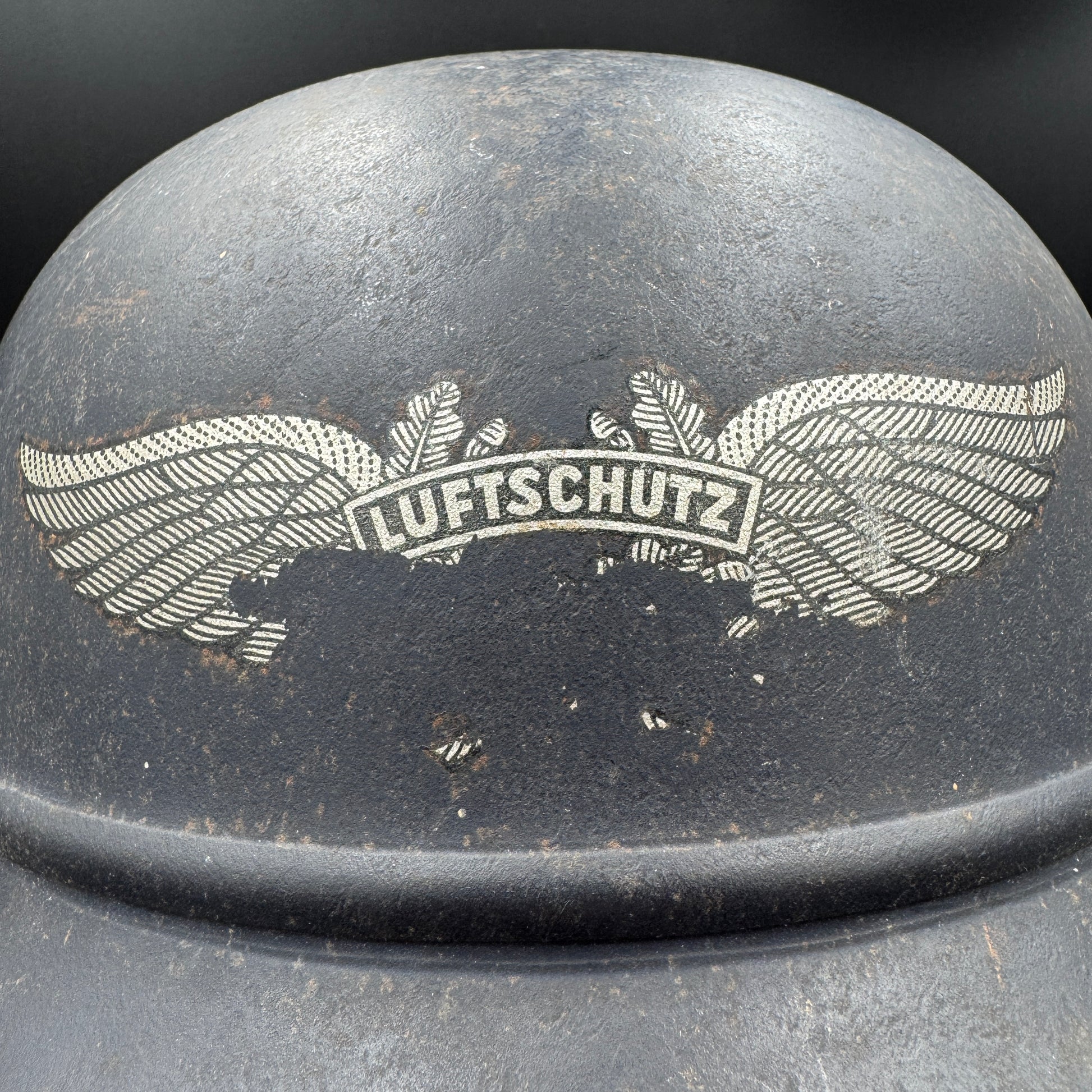 WW2 original artifact – M40 ‘beaded’ Luftschutz steel helmet Q66 – interior page