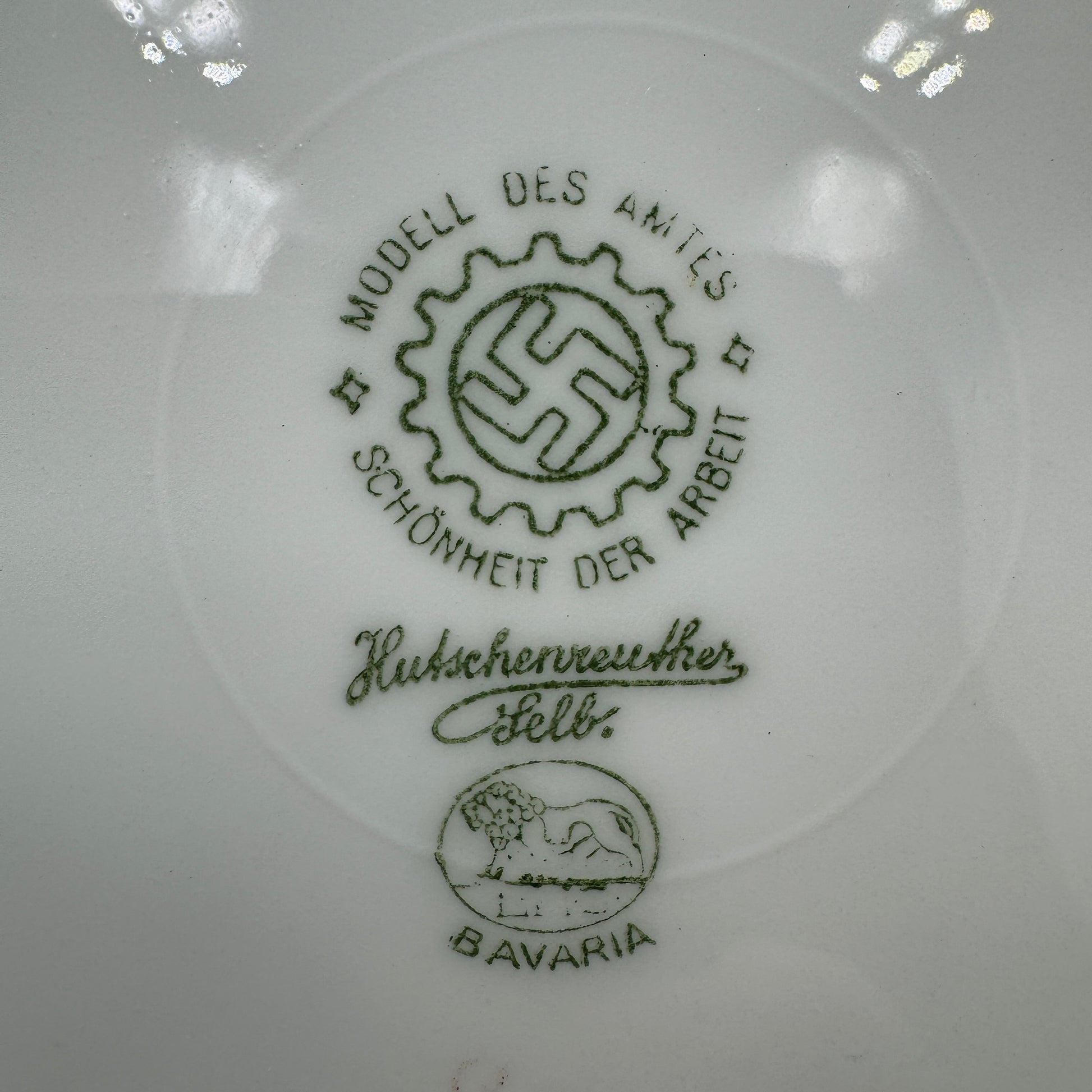 WW2 original artifact – DAF Labor Front Large Soup Bowl by Hutschenreuther Selb – interior title page