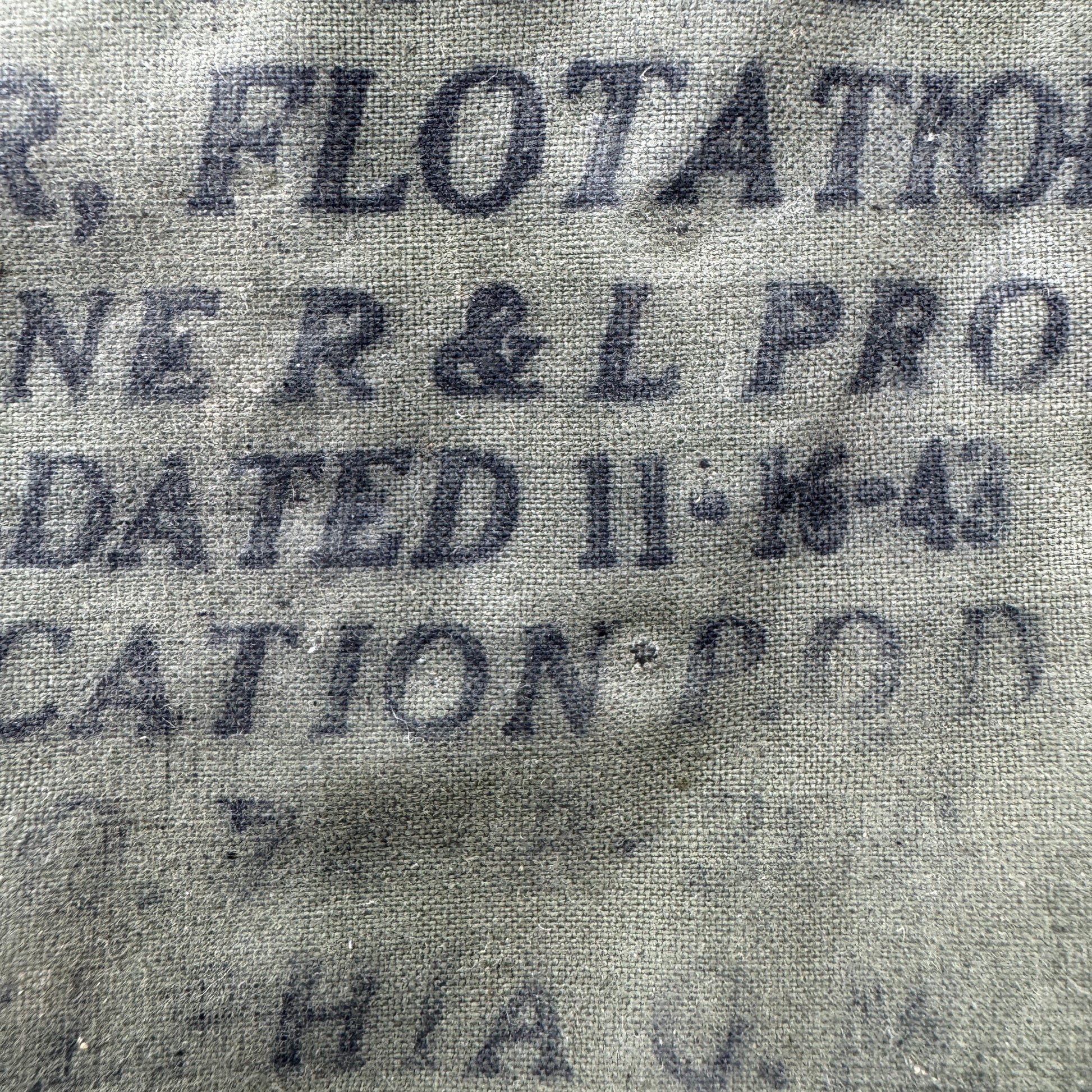 WW2 original artifact – WWII US ARMY JUNGLE FLOTATION BLADDER 1943 – interior page