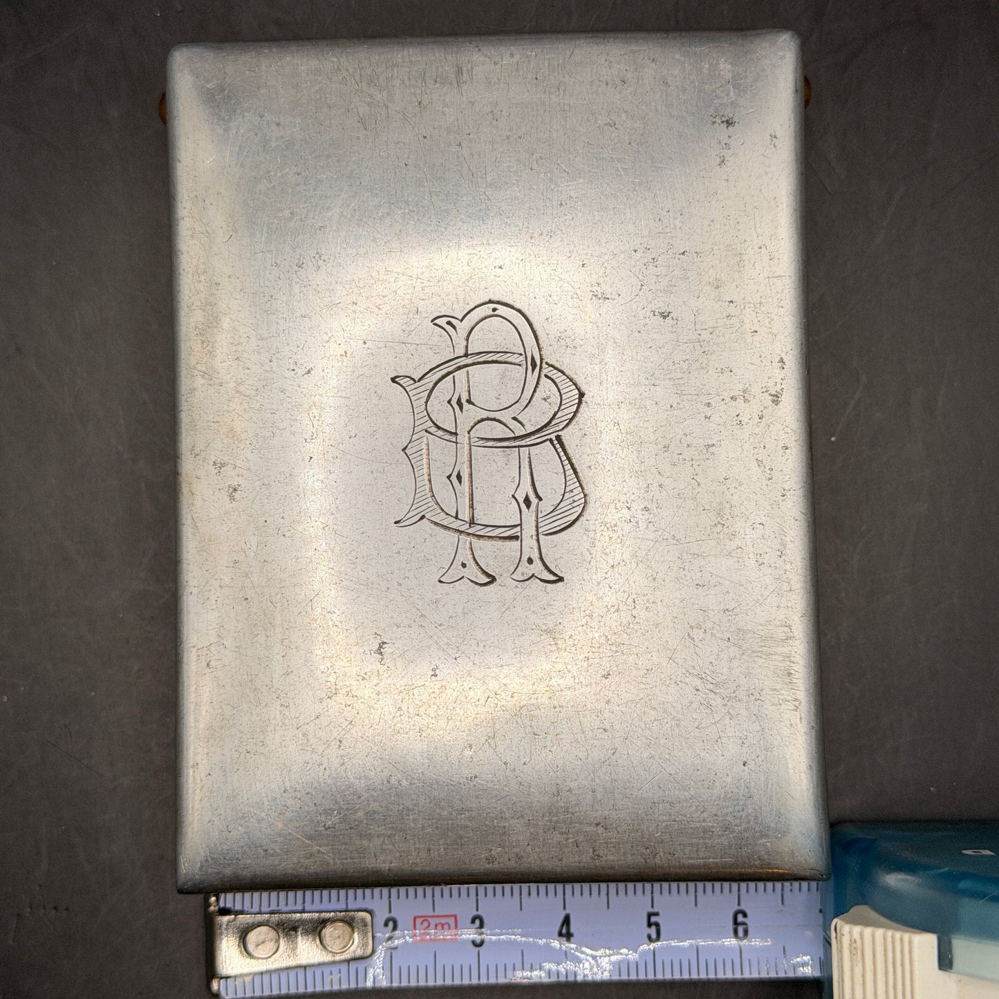 WW2 original artifact – Unique WWII German POW Aluminum Cigarette Case – Personalized & Hand-Engraved – interior page