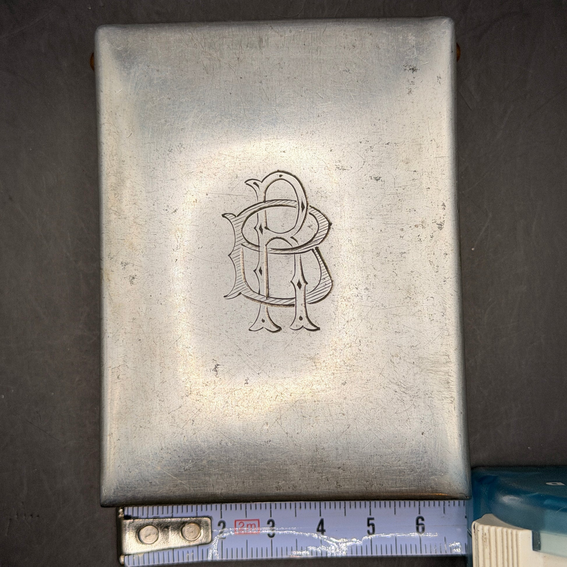 WW2 original artifact – Unique WWII German POW Aluminum Cigarette Case – Personalized & Hand-Engraved – interior page