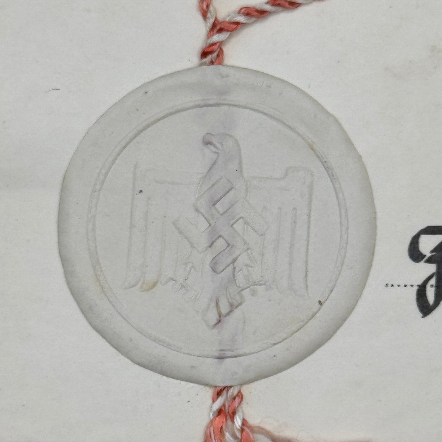 WW2 original artifact – German NSRL Sports Certificate – interior page