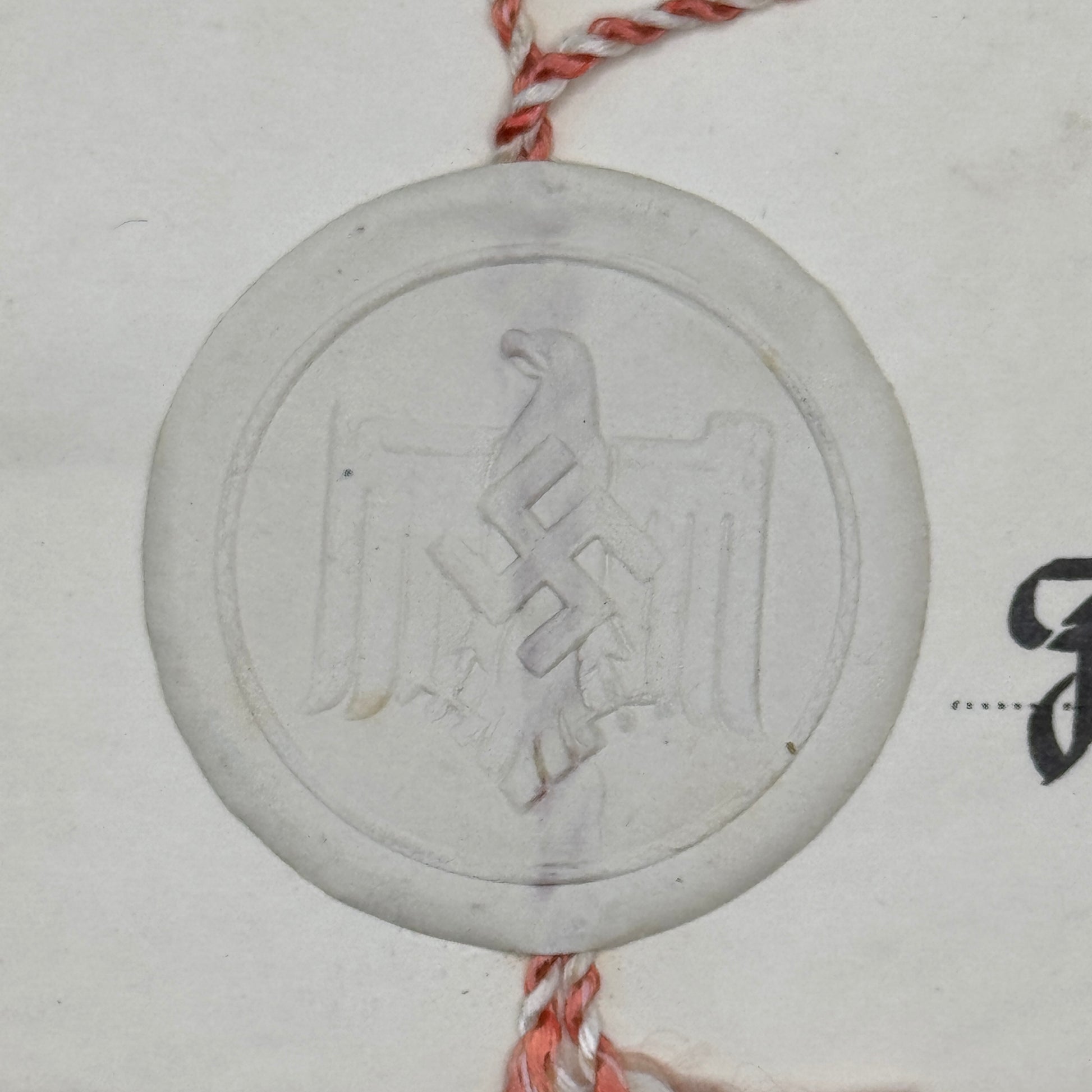 WW2 original artifact – German NSRL Sports Certificate – interior page