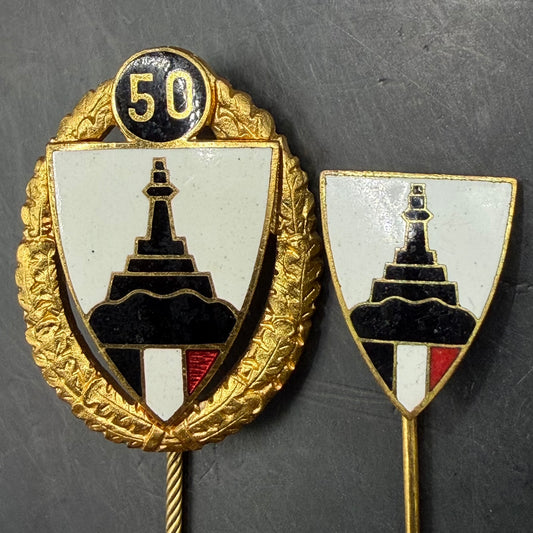 Kyffhäuser 50-year large badge and small companion pin together