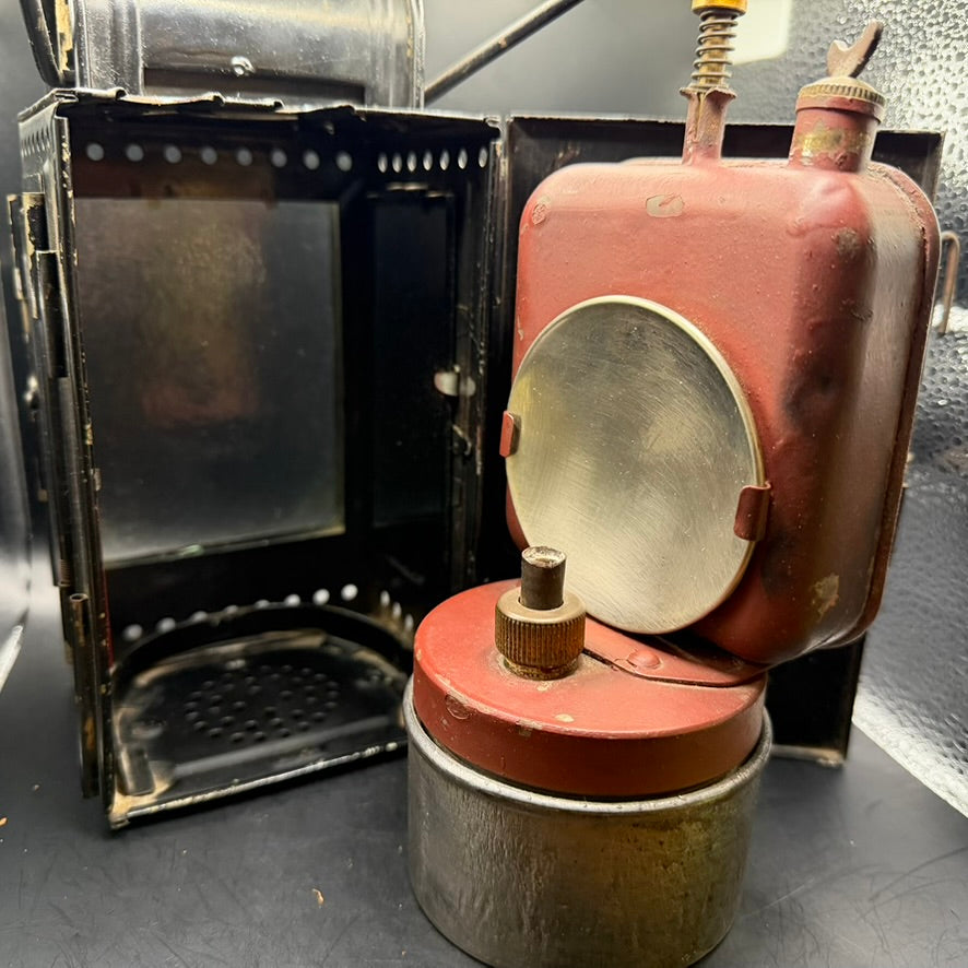 WWII Reichsbahn signal lantern with fuel container removed for display