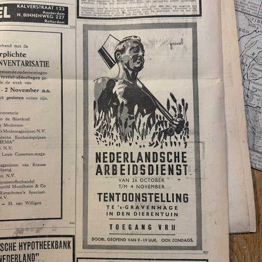 nederlandsche arbeidsdienst exhibition advertisement the hague 1940