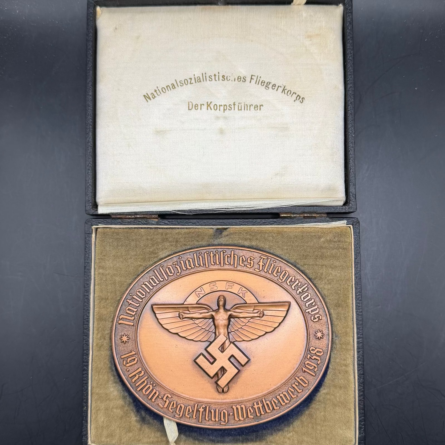 Complete set NSFK Rhine Gliding Competition medal with original case
