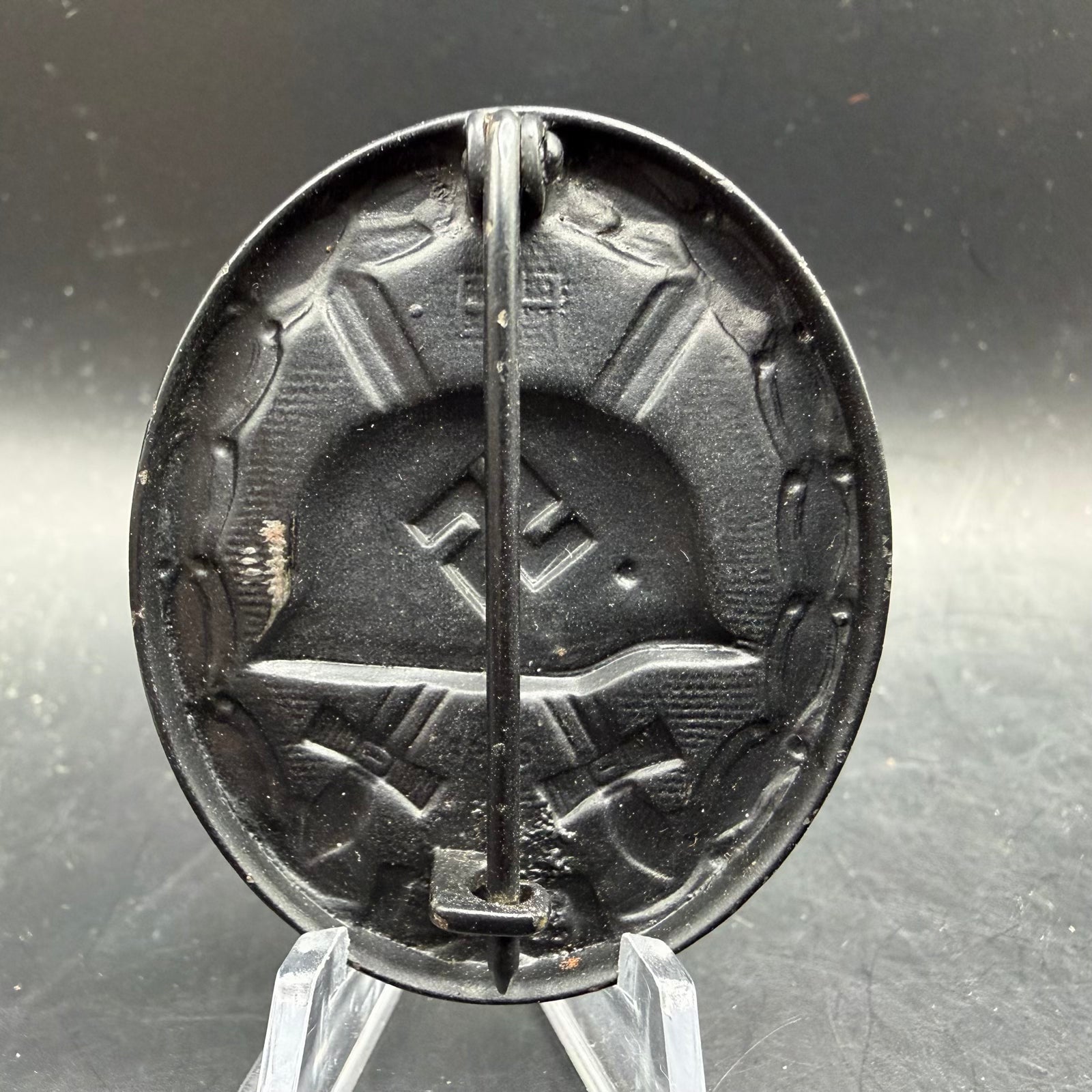 Rear view showing pin assembly and iron construction