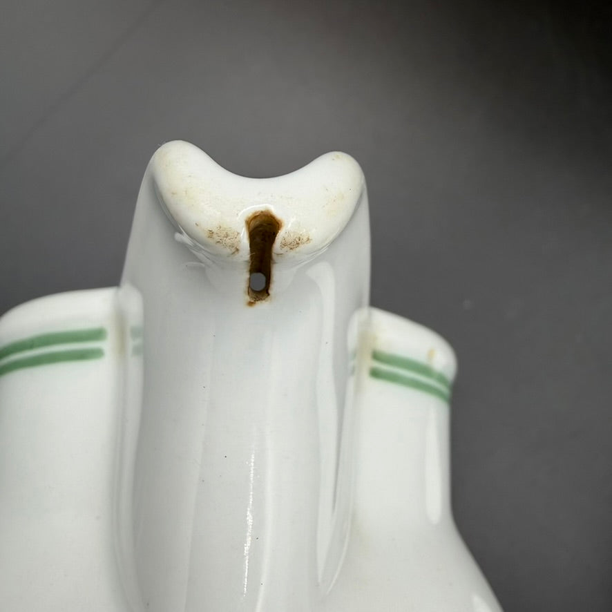 WW2 original artifact – Reichsfinanzschule Wöllershof Milk Jug & Saucer (Bauscher Weiden, “Modell des Amtes Schönheit der Arbeit”) – interior page