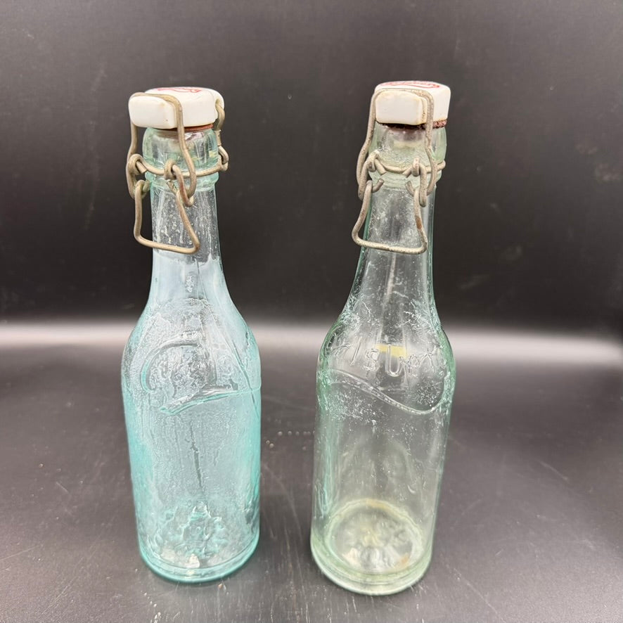 WW2 original artifact – Set of 2 Original Pre-WWII Carlsberg Bottles with Swastika Trademark – AxisArtifacts