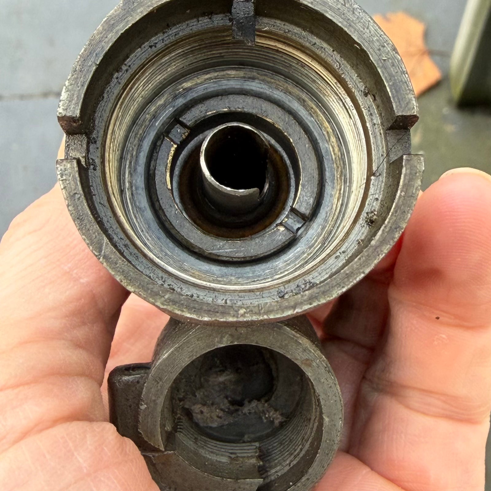 Inside valve of Museum-sourced RAF Lancaster fire extinguisher from WWII