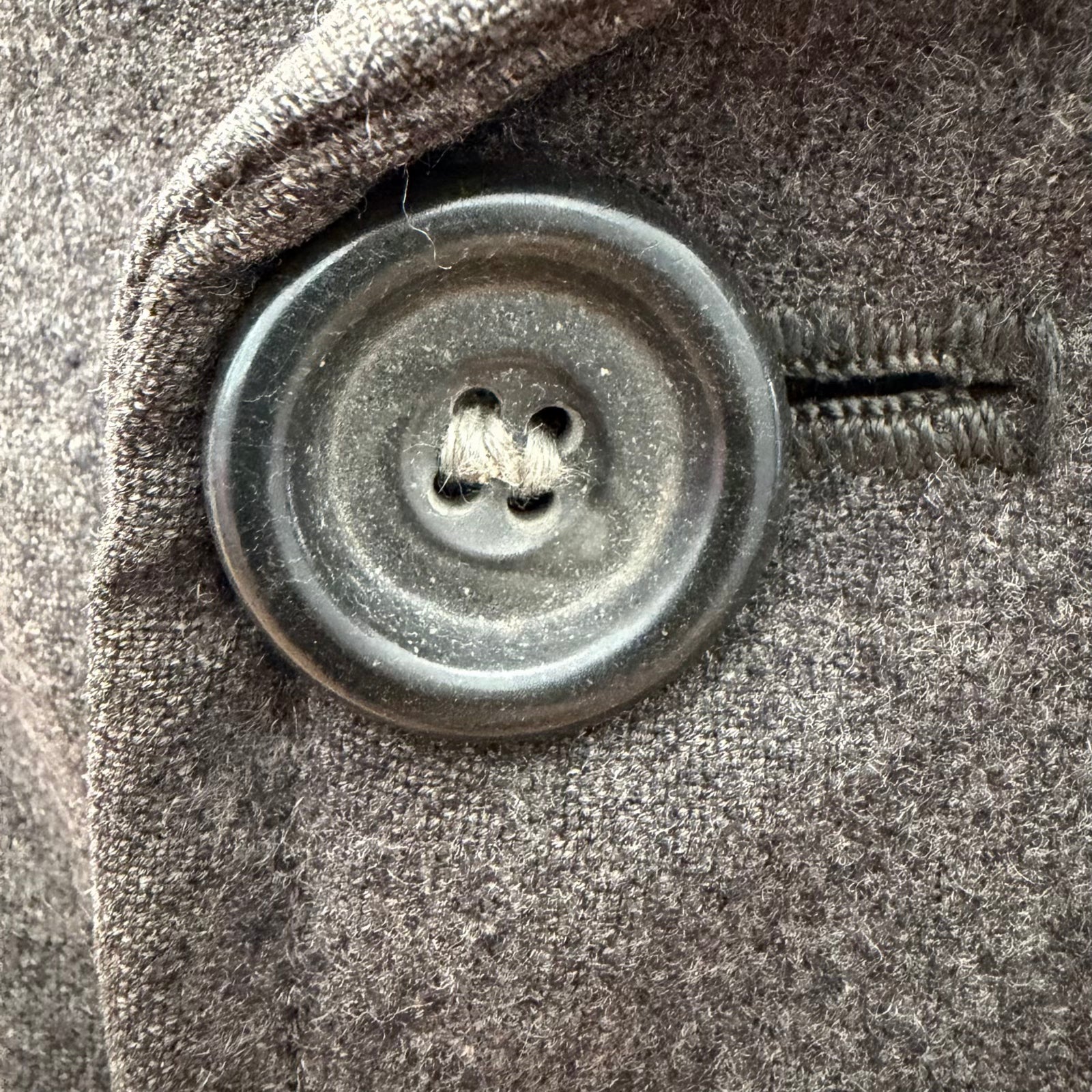 Original wartime German uniform button on heavy wool private tailored coat