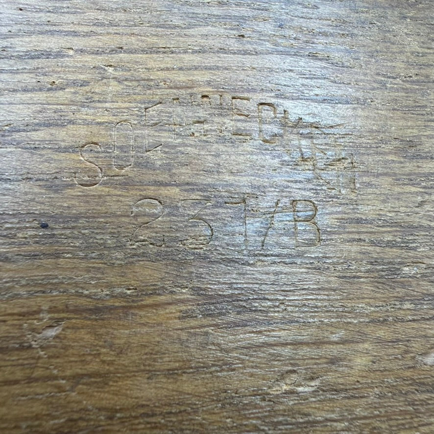 Factory-applied Soennecken 231/B marking on underside of German office hole punch