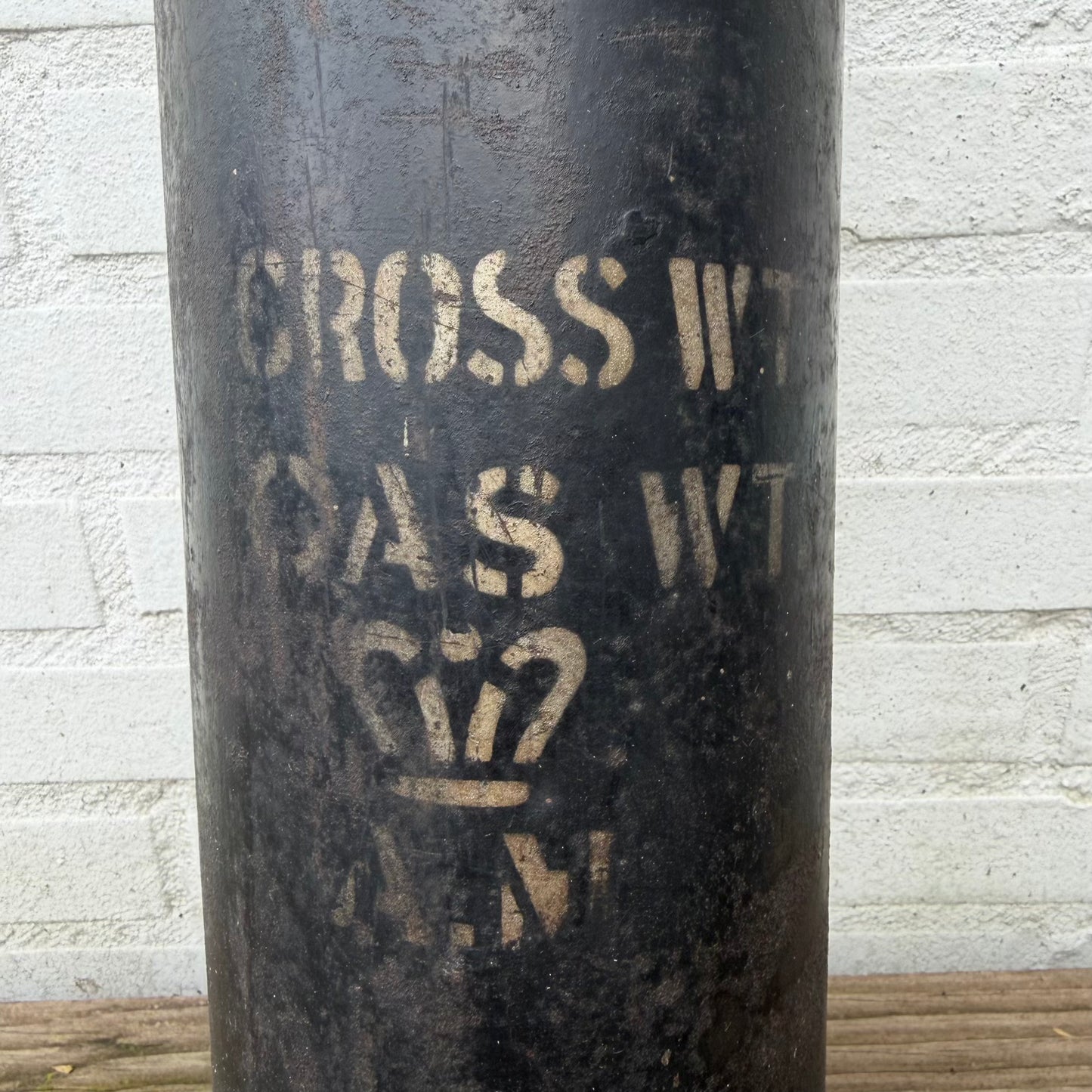 CO2 GAS WT wartime stenciling on RAF aircraft fire extinguisher