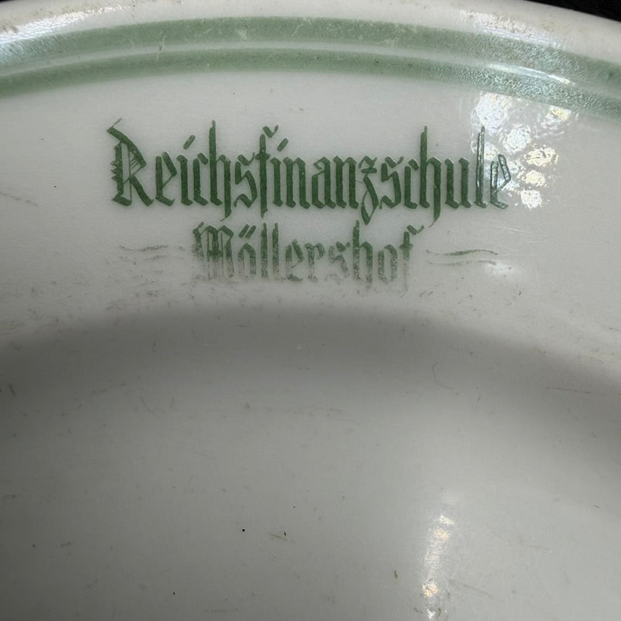 WW2 original artifact – Reichsfinanzschule Wöllershof Milk Jug & Saucer (Bauscher Weiden, “Modell des Amtes Schönheit der Arbeit”) – interior page