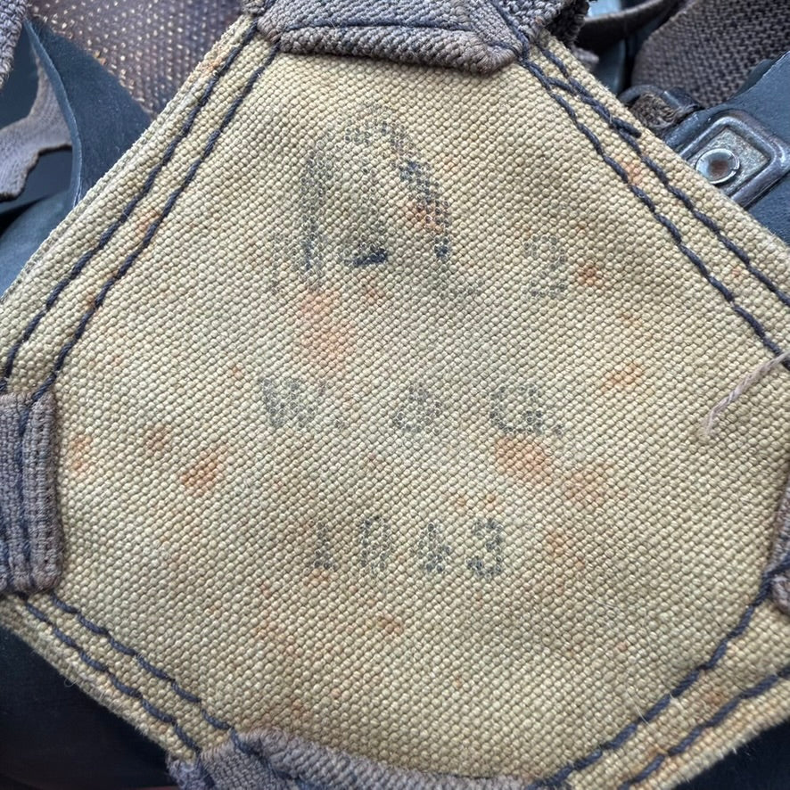 Close-up of fabric harness with wartime markings 1943