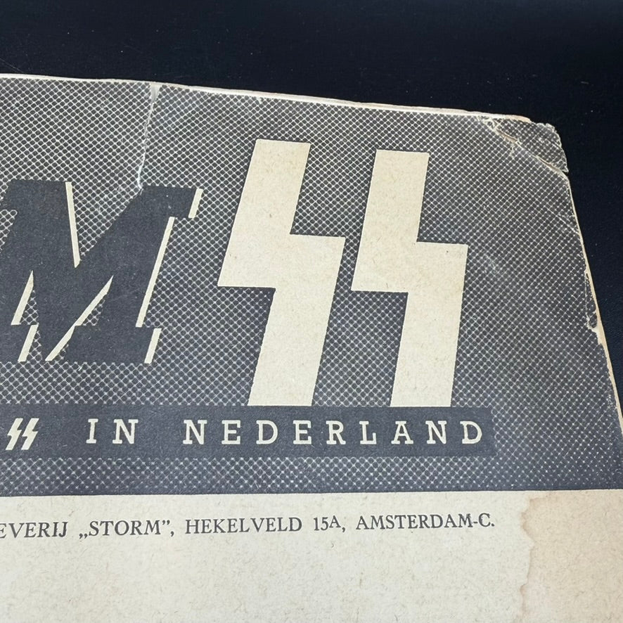 WW2 original artifact – Original STORM SS Newspaper – 5 January 1943 – Weekblad der Germaansche SS in Nederland – interior detail