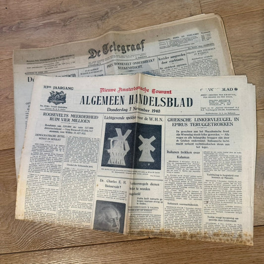 original ww2 dutch newspaper algemeen handelsblad 7 november 1940 winterhulp nederland advertisement