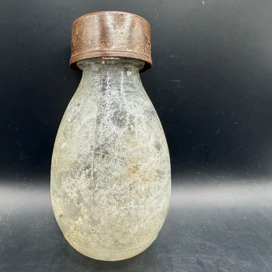 German WWI Blendkörper 2H smoke grenade glass with original metal screw cap