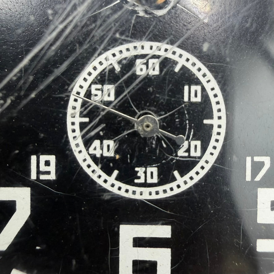 Detail of subsidiary seconds dial on WWII German military clock