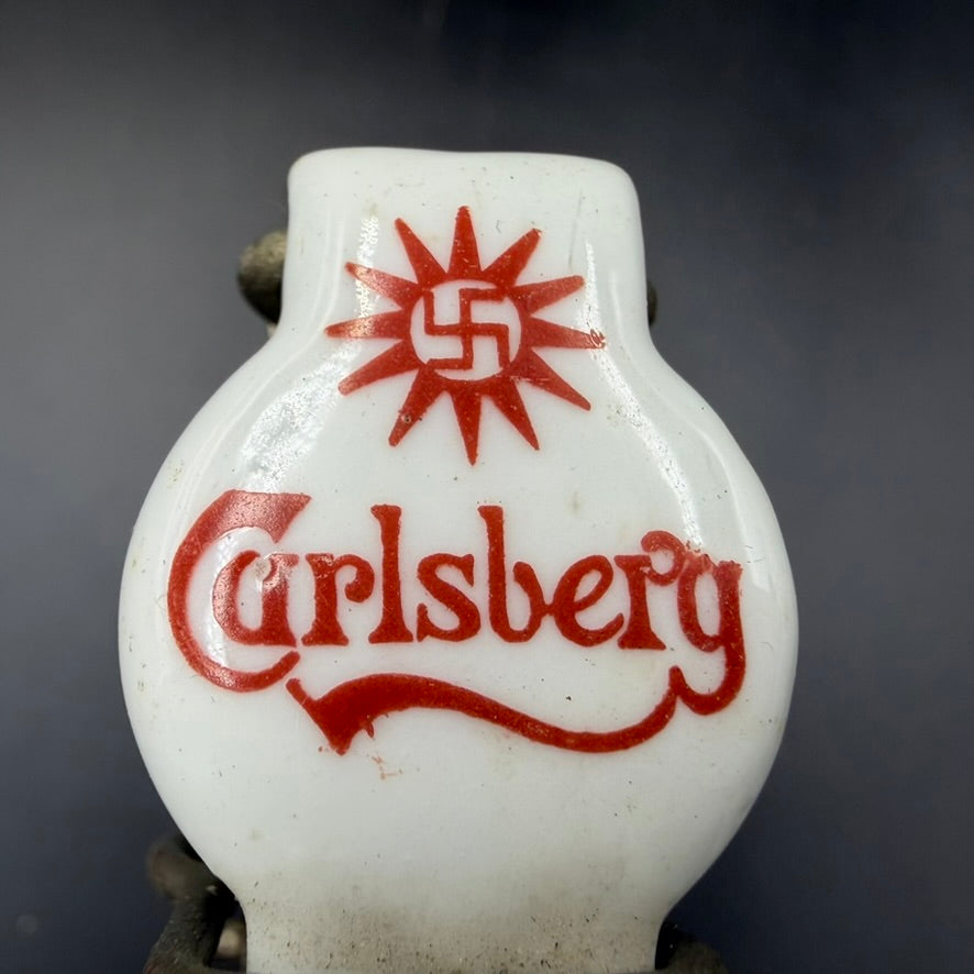 WW2 original artifact – Set of 2 Original Pre-WWII Carlsberg Bottles with Swastika Trademark – interior page