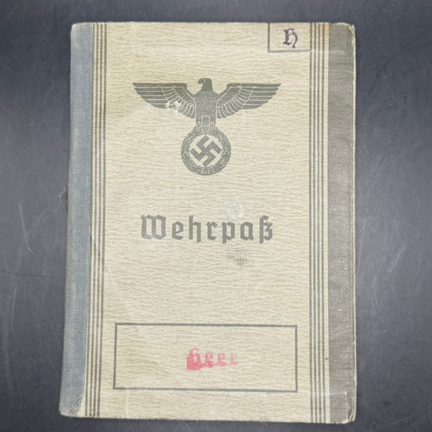 German Wehrpass cover Friedrich Heck with Reichsadler emblem HEER