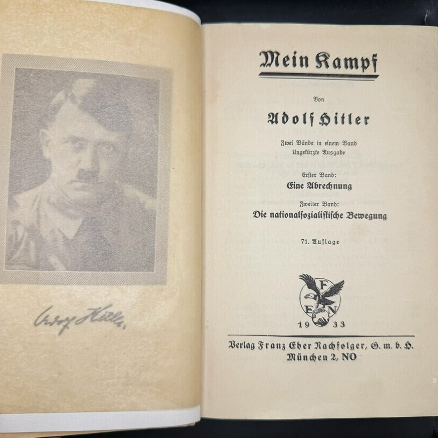 Title page Mein Kampf Adolf Hitler 1933 Franz Eher Verlag Munich