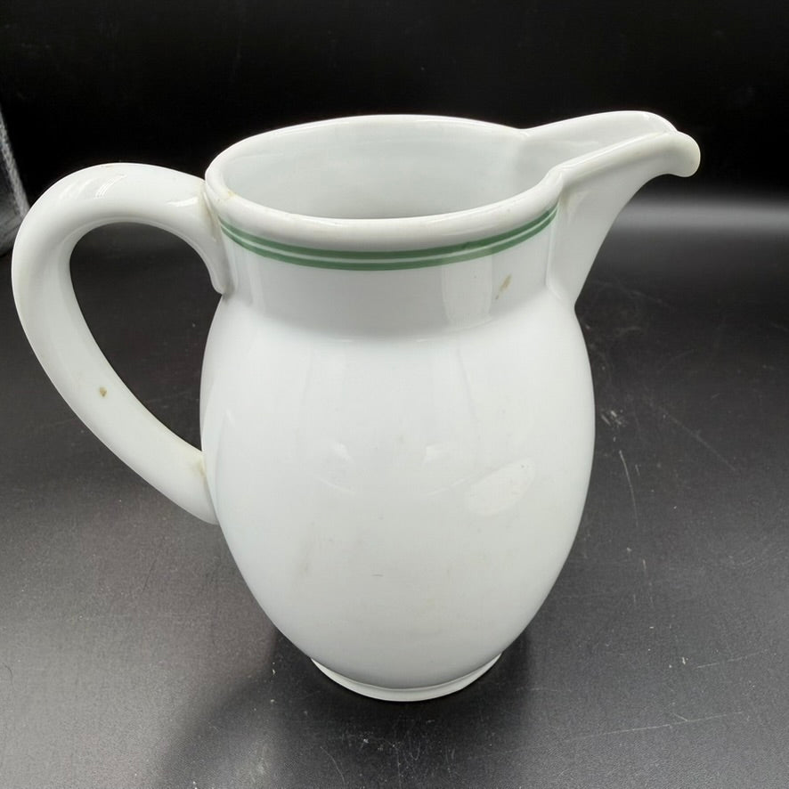 WW2 original artifact – Reichsfinanzschule Wöllershof Milk Jug & Saucer (Bauscher Weiden, “Modell des Amtes Schönheit der Arbeit”) – interior page