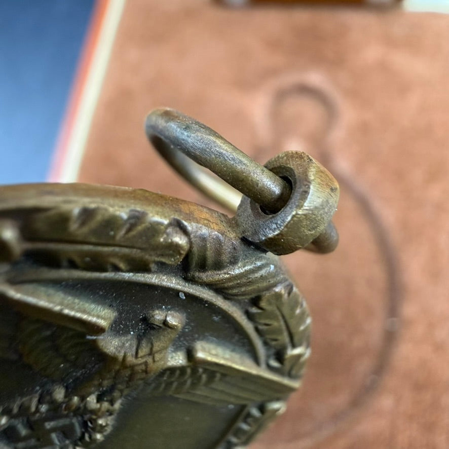 Close-up of suspension ring and upper wreath on Westwall Medal