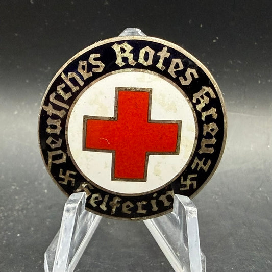 Front view WWII German DRK Deutsches Rotes Kreuz Helferinnen badge enamel