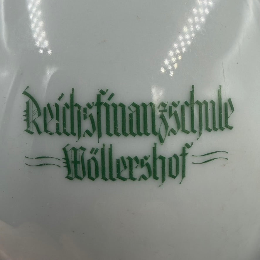 WW2 original artifact – Reichsfinanzschule Wöllershof Milk Jug & Saucer (Bauscher Weiden, “Modell des Amtes Schönheit der Arbeit”) – interior page