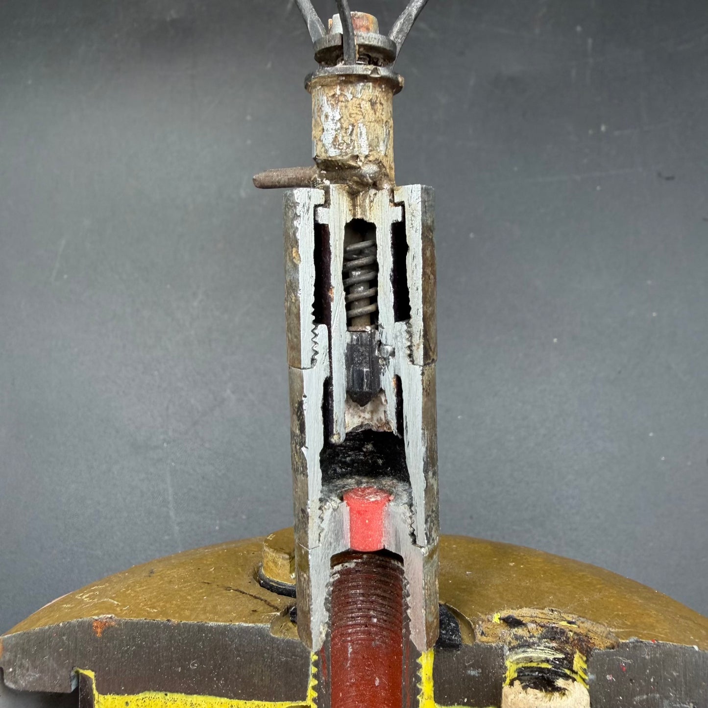 nternal spring and ignition channel visible in WWII German S-mine cutaway