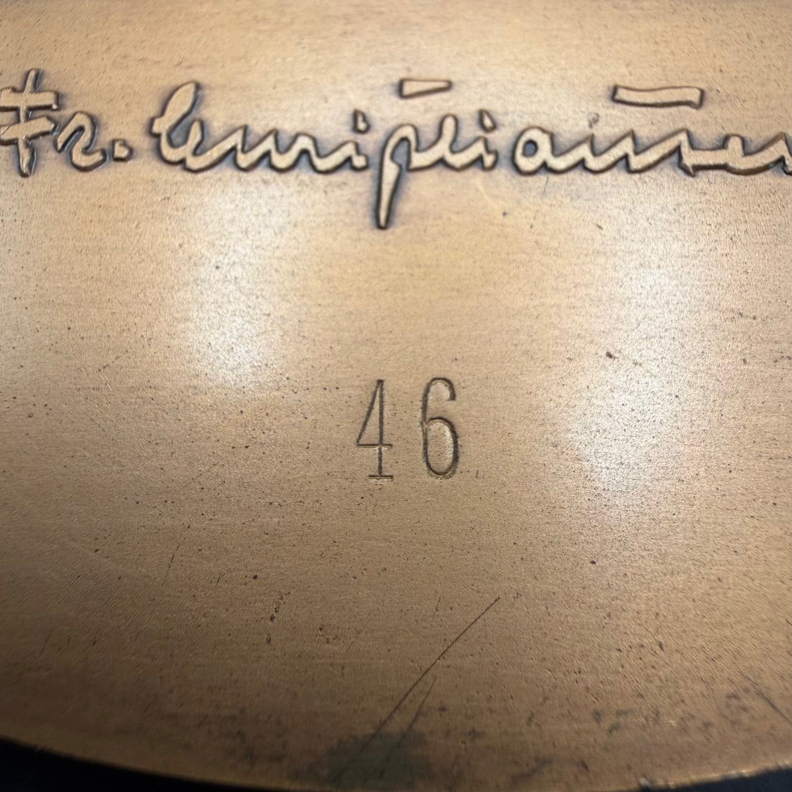 Close-up of serial number 46 on NSFK presentation medal