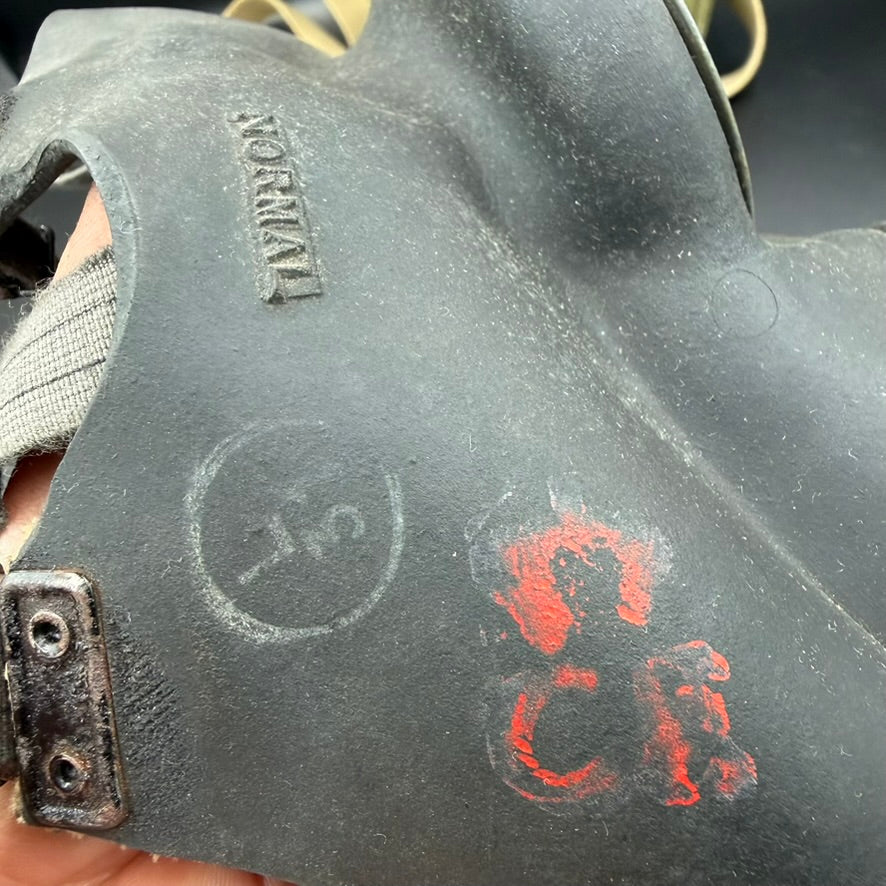 Interior stamps of British gas mask