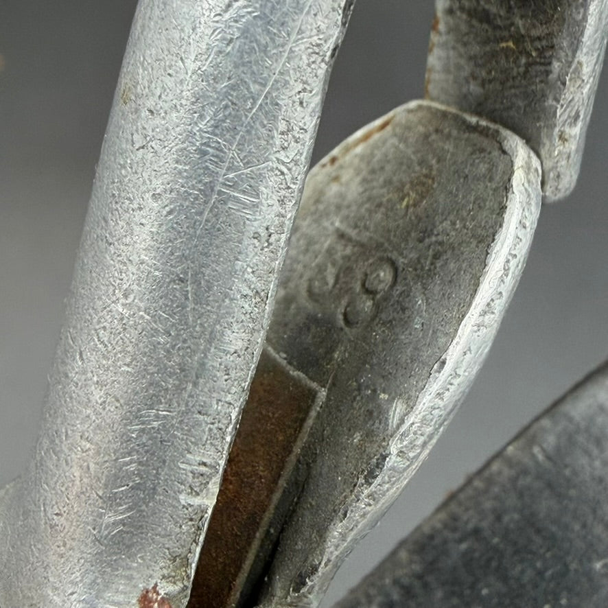 Detail of aluminium cup attachment hardware on WW2 German M31 canteen