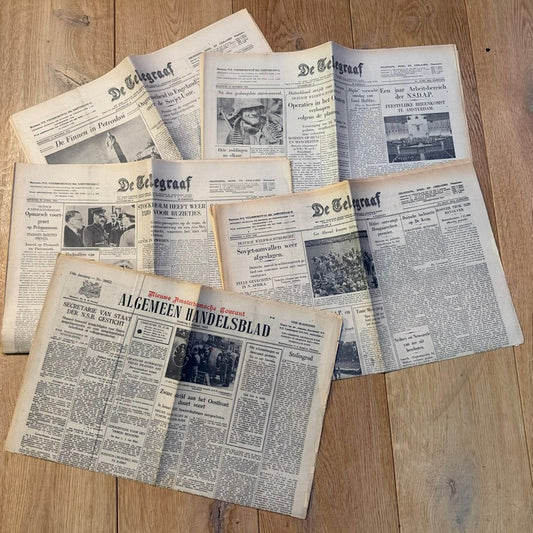 lot of original ww2 dutch occupation newspapers nsb nsdap propaganda