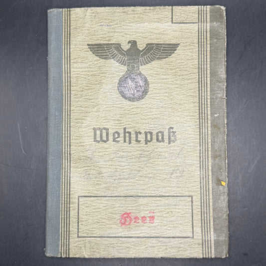 Front cover of original WWII German Wehrpass with eagle emblem