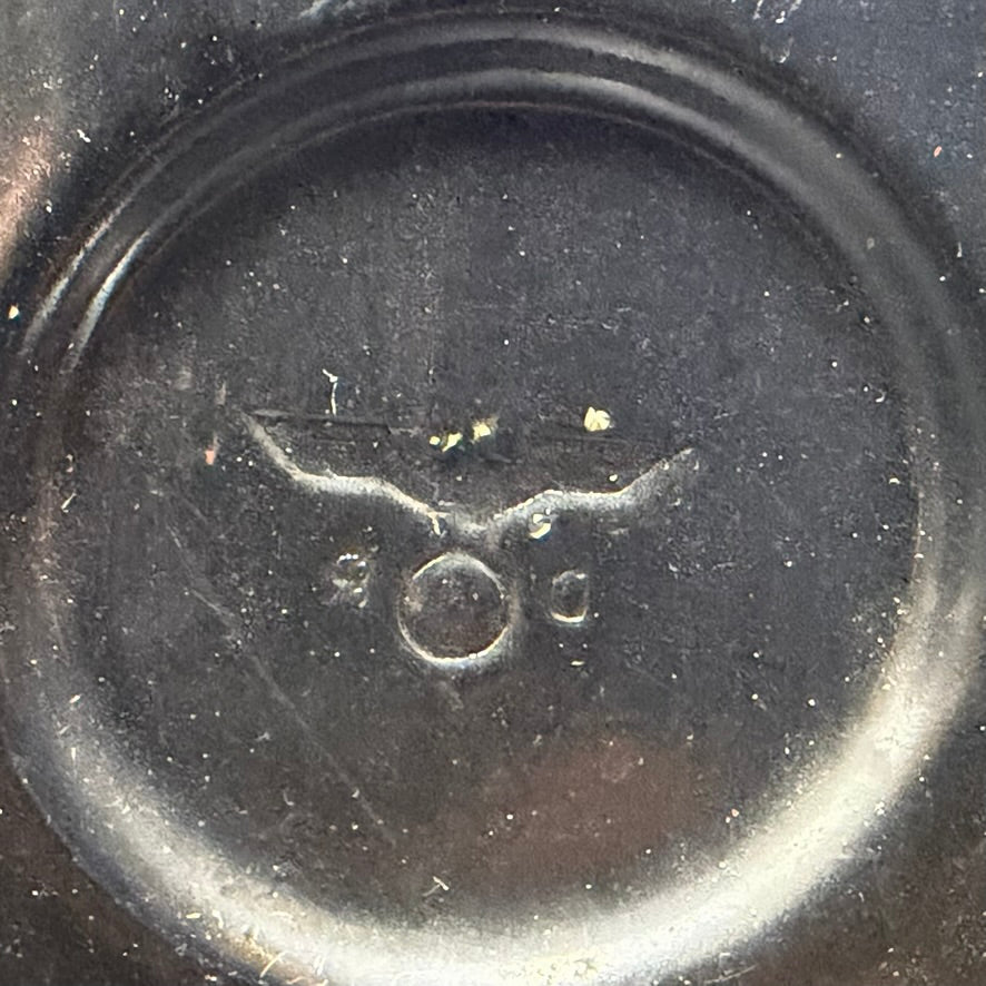 Back view of WWII Reichsbahn Einheitslaterne showing Reichsbahn eagle stamp