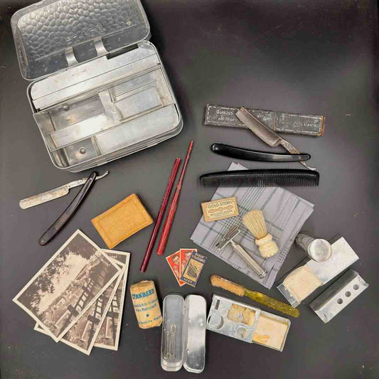 WWII German personal hygiene and grooming kit with rare LICO aluminum case and original contents