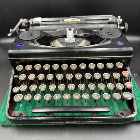 WW2 original artifact – WW2 Triumph Typewriter with SS key – AxisArtifacts