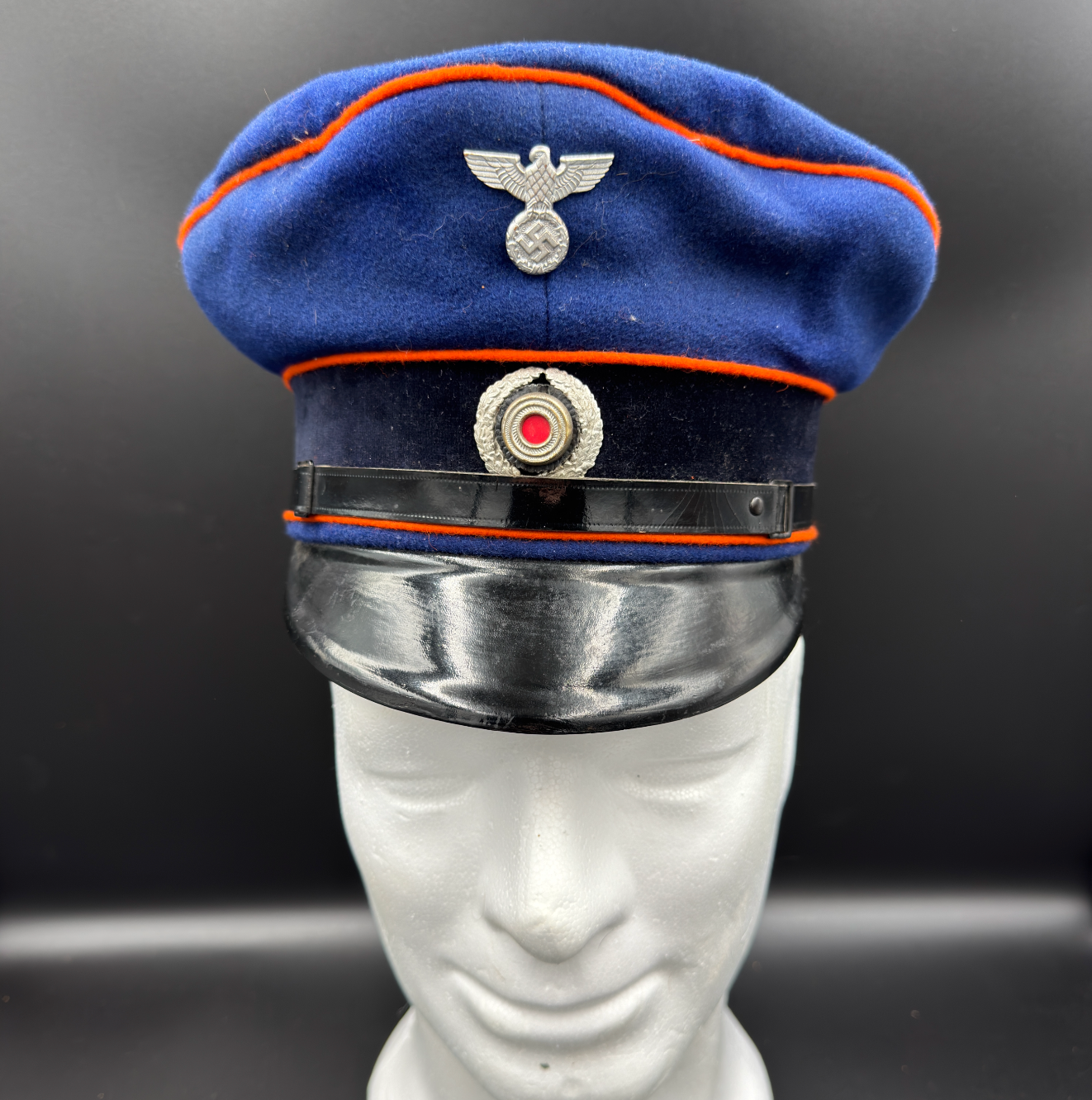 WW2 original artifact – Postal Service (Postschutz) EM/NCO Visor Cap – AxisArtifacts