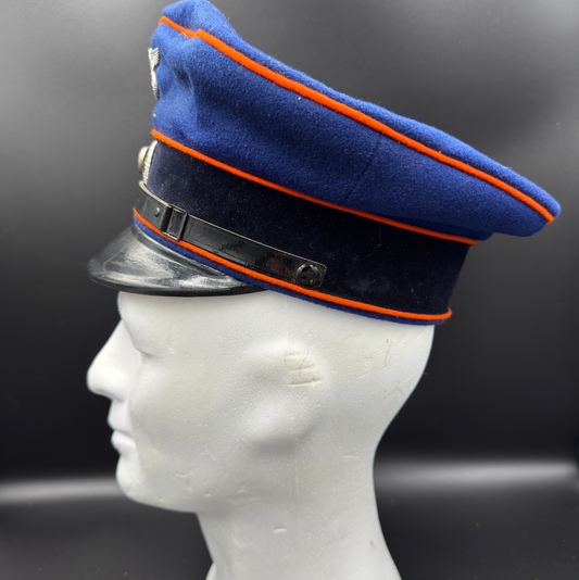 WW2 original artifact – Postal Service (Postschutz) EM/NCO Visor Cap – interior detail