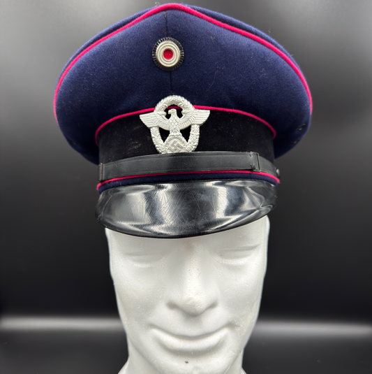 WW2 original artifact – Feuerschutzpolizei (Fire police) EM/NCO visor cap – AxisArtifacts