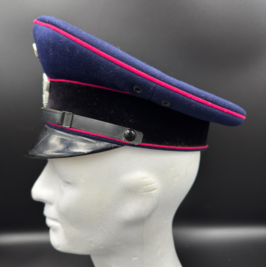 WW2 original artifact – Feuerschutzpolizei (Fire police) EM/NCO visor cap – interior detail